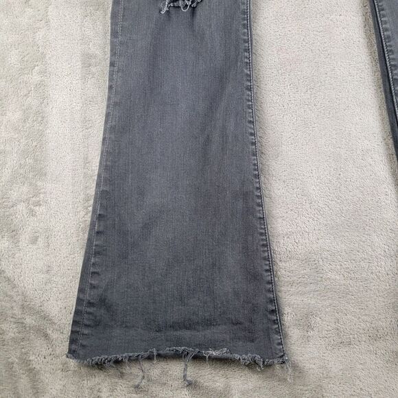 Mother Jeans Women's 30 Faded Black Denim Fray The Weekender Flare Legs Y2K 90s - Picture 10 of 16